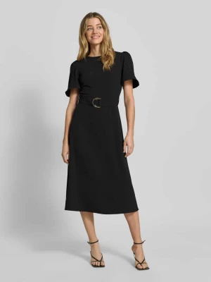 sukienka koktajlowa z paskiem i okrągłym dekoltem RINASCIMENTO