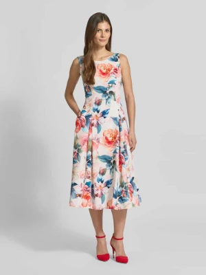 Sukienka koktajlowa z plisami i wzorem na całej powierzchni Vera Mont