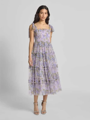 Sukienka koktajlowa z prostokątnym dekoltem Lace & Beads