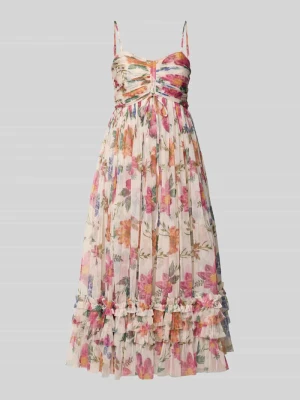 Sukienka koktajlowa z siateczki w stylu warstwowym Lace & Beads