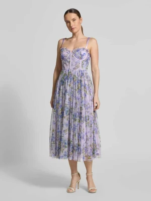 sukienka koktajlowa z tiulu we wzór na całej powierzchni Lace & Beads