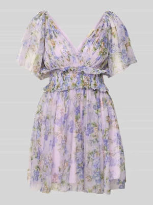 Sukienka koktajlowa z tiulu z dekoltem w kształcie litery V Lace & Beads