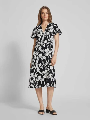 Sukienka kopertowa o długości do kolan ze wzorem na całej powierzchni Vila