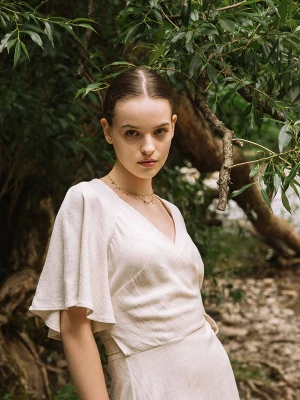 Sukienka kopertowa Sammy z lnu i wiskozy LAIF