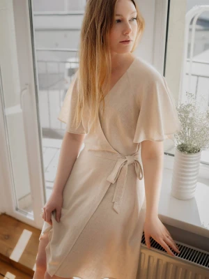 Sukienka kopertowa Sammy z lnu i wiskozy - outlet LAIF