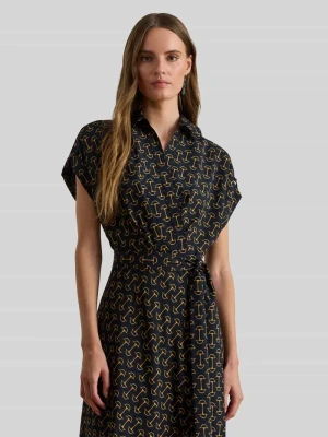Sukienka kopertowa taliowana z szyfonu Lauren Ralph Lauren