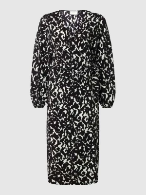 Sukienka kopertowa ze wzorem na całej powierzchni model ‘Onassis’ NEO NOIR