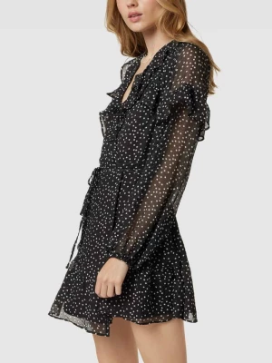 Sukienka kopertowa ze wzorem w grochy model ‘Lulu Dress’ EDITED