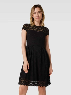Sukienka koronkowa o długości do kolan z okrągłym dekoltem model ‘KALILA’ Vila