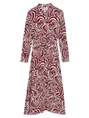 Sukienka koszulowa CLAUDIE PIERLOT ciemnoczerwony