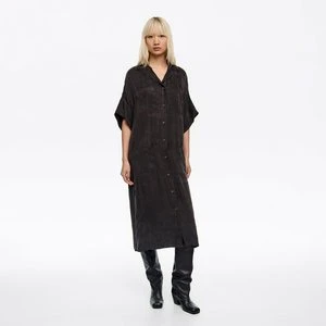 Sukienka koszulowa długa czarna efekt sprania BIMBA Y LOLA