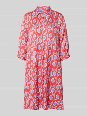 Sukienka koszulowa do kolan z dekoltem V milano italy