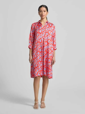 Sukienka koszulowa do kolan z dekoltem V milano italy