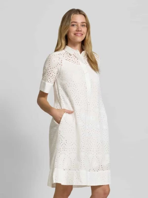 Sukienka koszulowa do kolan z perforowaniem milano italy
