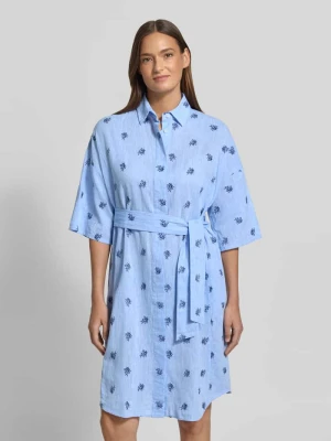 Sukienka koszulowa do kolan z wiązanym paskiem Model 'DERBY' 0039 italy