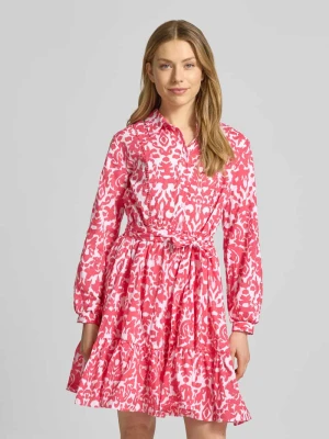 Sukienka koszulowa do kolan z wiązanym paskiem model 'Fe44lina' ZABAIONE