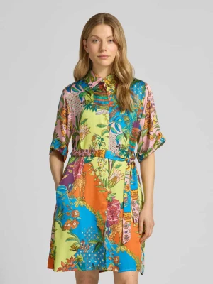 Sukienka koszulowa do kolan z wiskozy z wiązanym paskiem Liu Jo White