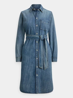 Sukienka koszulowa Lauren Ralph Lauren niebieski denim