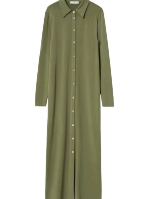 Sukienka koszulowa Mango khaki