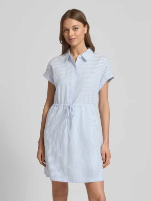Sukienka koszulowa mini taliowana ze wzorem w paski Tom Tailor Denim