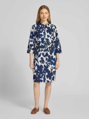 Sukienka koszulowa o długości do kolan we wzór na całej powierzchni WHITE LABEL