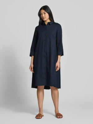 Sukienka koszulowa o długości do kolan z rękawem o dł. 3 / 4 ROBE LÉGÈRE Granatowy