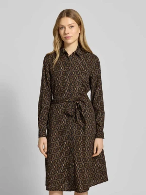 Sukienka koszulowa o długości do kolan z wiązanym paskiem model ‘KARALYNN’ Lauren Ralph Lauren