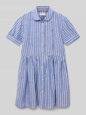 Sukienka koszulowa o długości do kolan z wyhaftowanym logo Tommy Hilfiger Teens