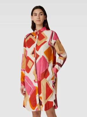 Sukienka koszulowa o długości do kolan ze wzorem na całej powierzchni model ‘Gracia New’ 0039 italy