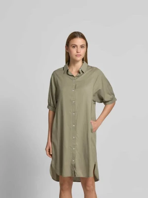 Sukienka koszulowa o kroju relaxed fit w stylu rękaw o dł. 1 / 2 Juvia Oliwkowy