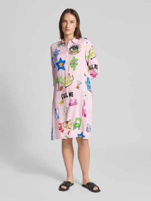 Sukienka koszulowa o kroju relaxed fit z czystej wiskozy milano italy