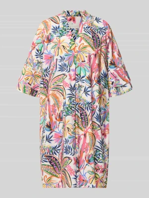 Sukienka koszulowa o kroju relaxed fit z mieszanki wiskozy milano italy Pomarańczowy
