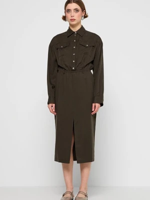 Sukienka koszulowa Pinko khaki
