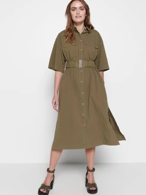 Sukienka koszulowa Replay khaki
