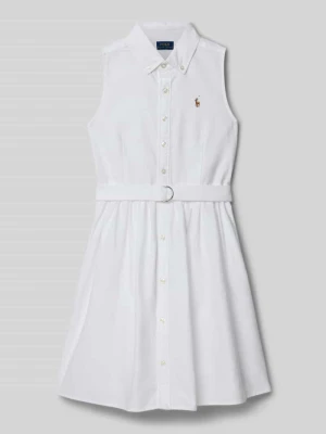 Sukienka koszulowa taliowana z mieszanki bawełny model ‘LATOYIAOXFSD’ Polo Ralph Lauren Teens