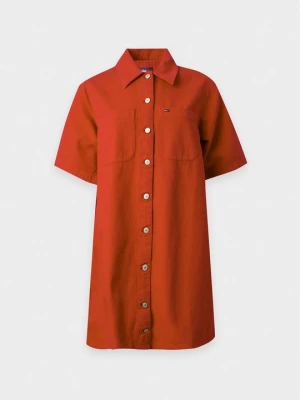 Sukienka koszulowa Tommy Jeans czerwony