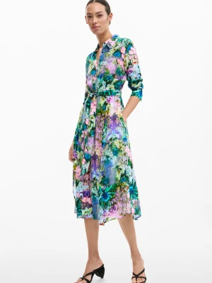 Sukienka koszulowa w kwiaty Desigual