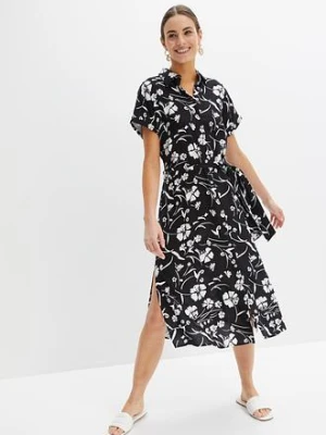 Sukienka koszulowa z czystej wiskozy bonprix