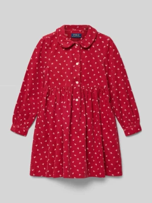 Sukienka koszulowa z drobnego sztruksu z wykładanym kołnierzem Polo Ralph Lauren Teens