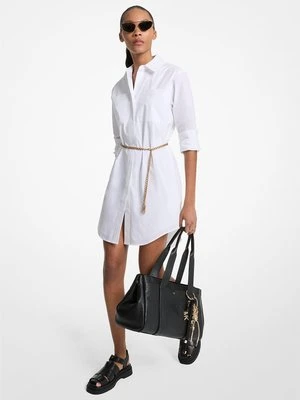 Sukienka koszulowa z elastycznej bawełny z paskiem MICHAEL Michael Kors