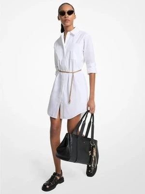 Sukienka koszulowa z elastycznej bawełny z paskiem MICHAEL Michael Kors