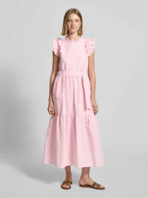 sukienka koszulowa z falbanami i wiązanym paskiem model 'Harriet' LOLLYS LAUNDRY