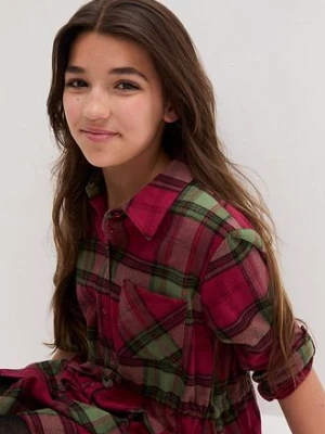 Sukienka koszulowa z flaneli bonprix