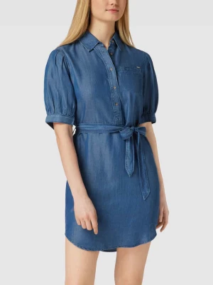 Sukienka koszulowa z imitacji denimu model ‘GLENNI’ Pepe Jeans