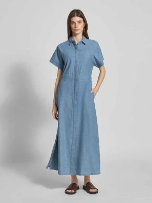 Sukienka koszulowa z imitacji denimu z krytą listwą guzikową Stefanel