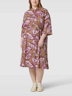 Sukienka koszulowa z kwiatowym wzorem na całej powierzchni model ‘DANESE’ Marina Rinaldi