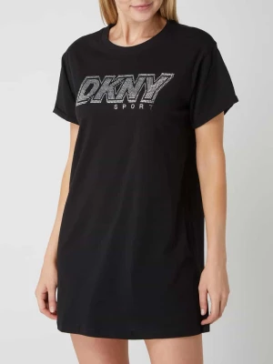 Sukienka koszulowa z logo z kamieni stras DKNY PERFORMANCE