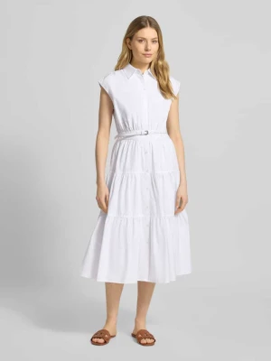 sukienka koszulowa z paskiem i listwą guzikową MICHAEL Michael Kors