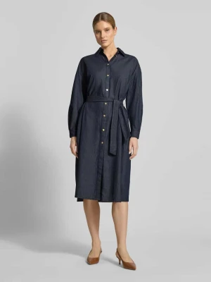 sukienka koszulowa z tkaniny stylizowanej na denim z wiązanym paskiem Armani Exchange