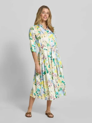 sukienka koszulowa z wiązanym paskiem i listwą guzikową milano italy